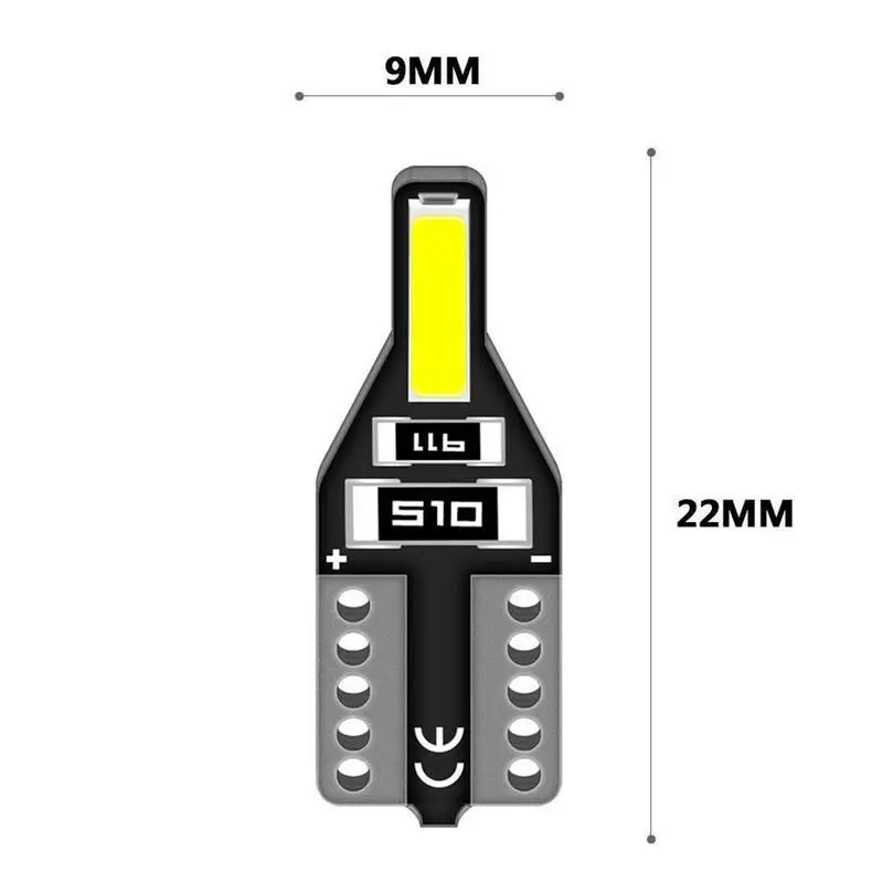 

10pcs T10 LED W5W Wedge Bulb Car Lights Automobile Turn Signal Light Backup Tail Light 6000K Xenon White LED Car Interior Lights