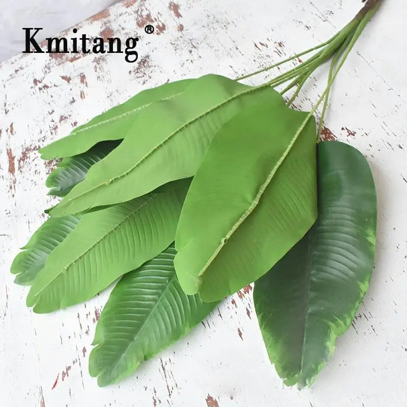 

82cm Large Artificial Fern grass Bouquet Plastic Fake Tree Tropical Leaves Green Real Touch Plant Potted For Home Wedding Decor