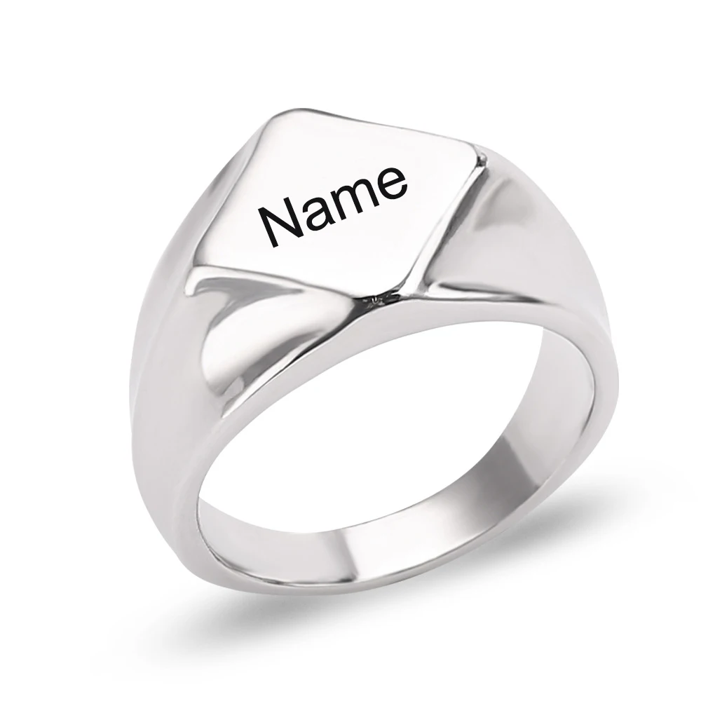 Персонализированные кольца из нержавеющей стали с гравировкой вашего имени и