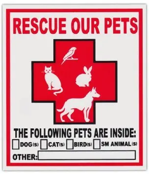 Для 2 Pack Pet спасательные наклейки самоклеющиеся Переводные на окно оповещение о
