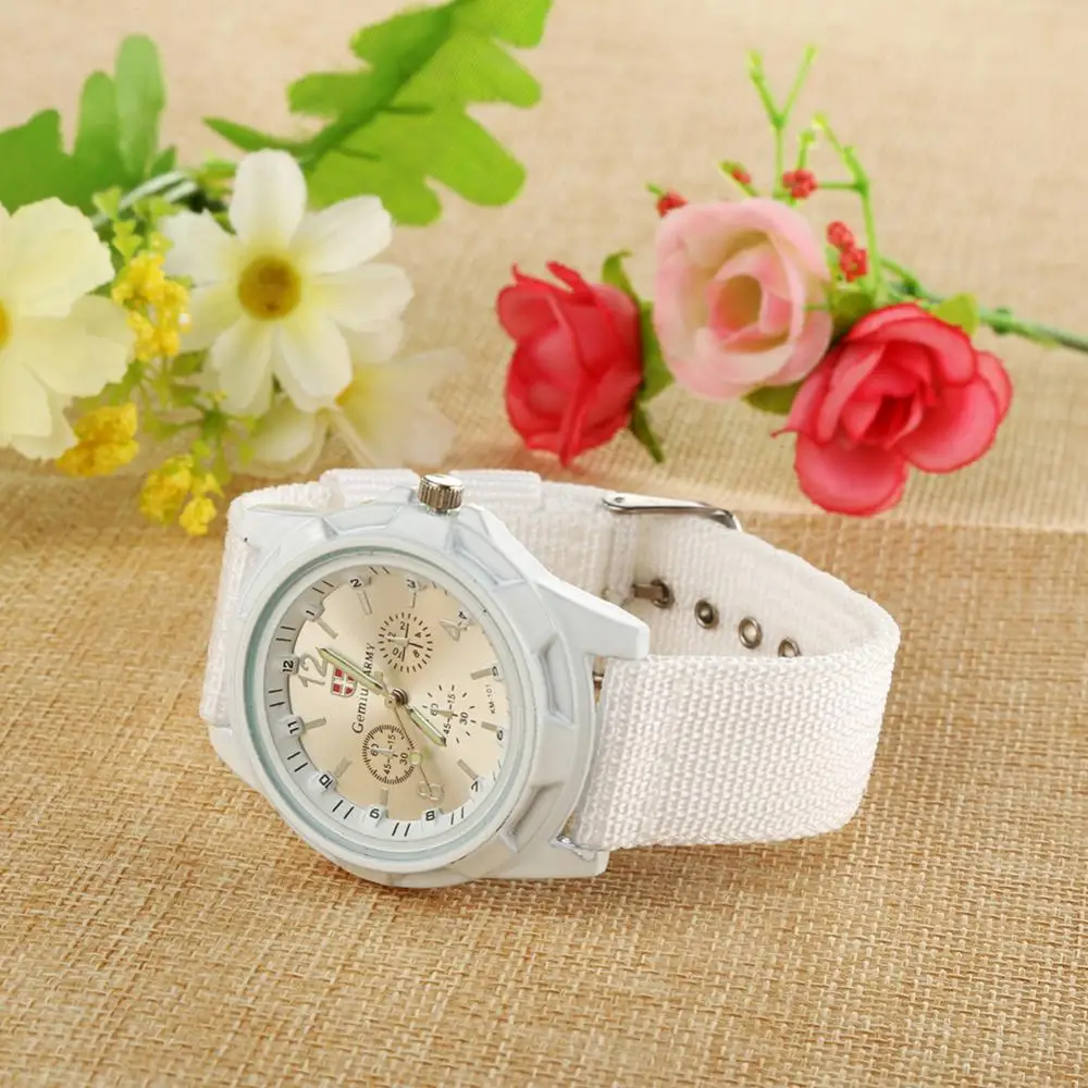 

Men's Fashion Military Army Style Nylon Band Sports Analog Quartz Wrist Watch Men Watches Vintage Watch Business Watches Chic