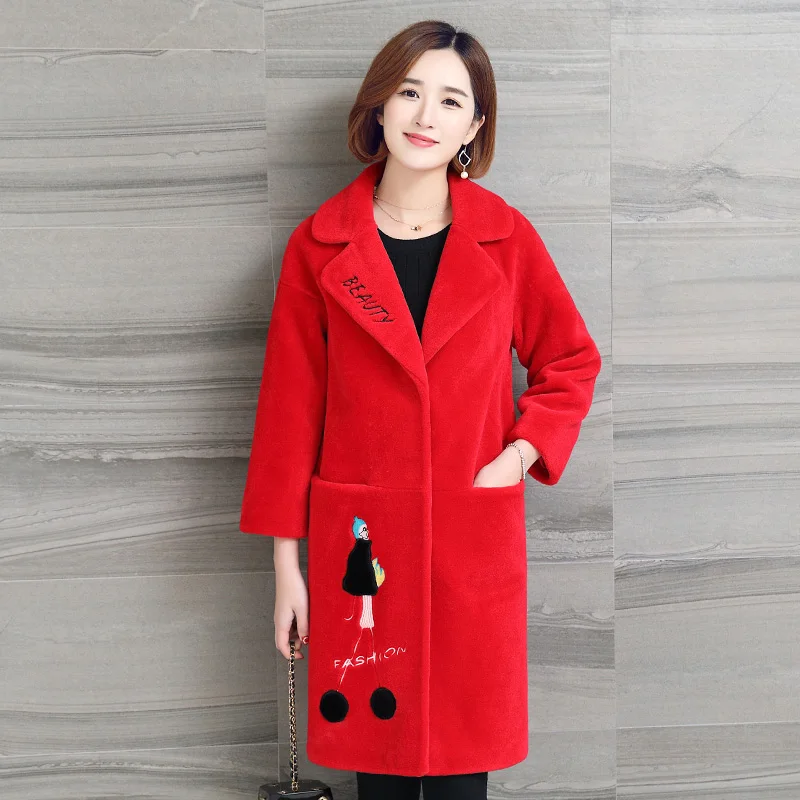 Зимнее пальто для женщин 2021 натуральным лисьим мехом шерстяное куртка из овечьей