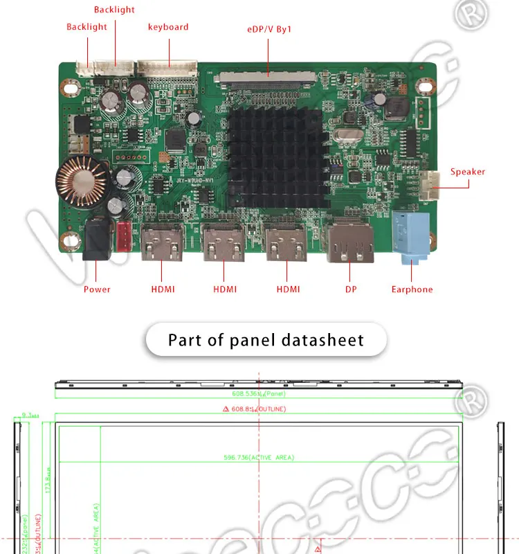 Wiseccoco 27 дюймов 4 к 3840*2160 ips ЖК-экран дисплей с 3HDMI 30 контактов плата контроллера для монитора компьютера дисплей
