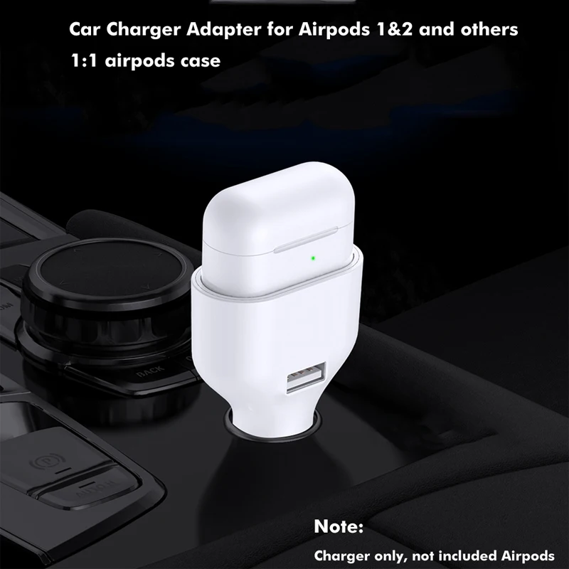 

2 in 1 Wireless Car Charger adapter for Airpods charger 1& 2 and 1:1 Original charging case iPhone HuaWei Samsung LG phone