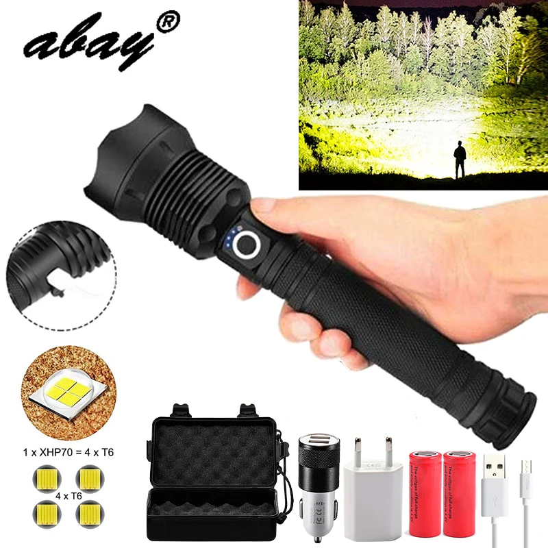 Тактический XHP70.2 светодиодный фонарик самый мощный XLamp XHP50 Перезаряжаемый USB Zoom фонарь XHP70 18650 26650 охотничий фонарь для самозащиты