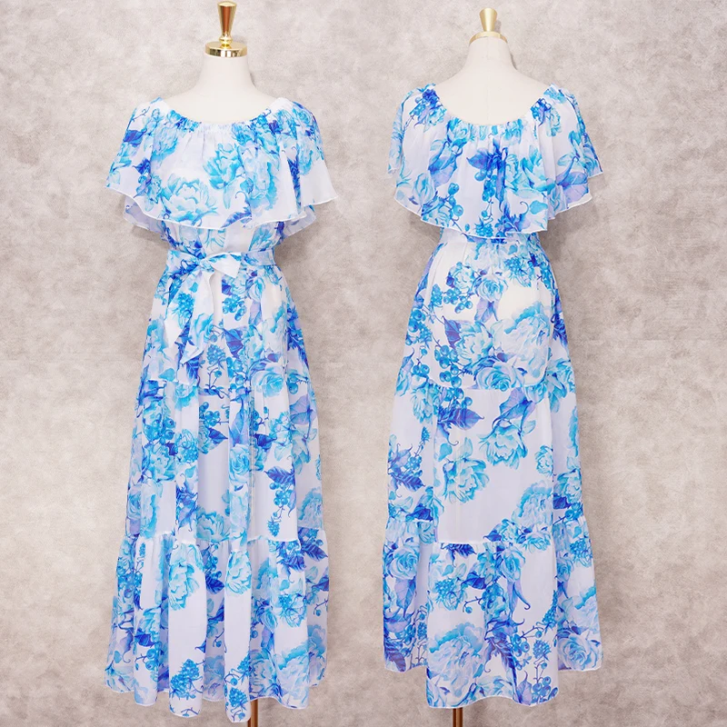 2020 разноцветное бикини с открытыми плечами свободное Летнее Платье макси