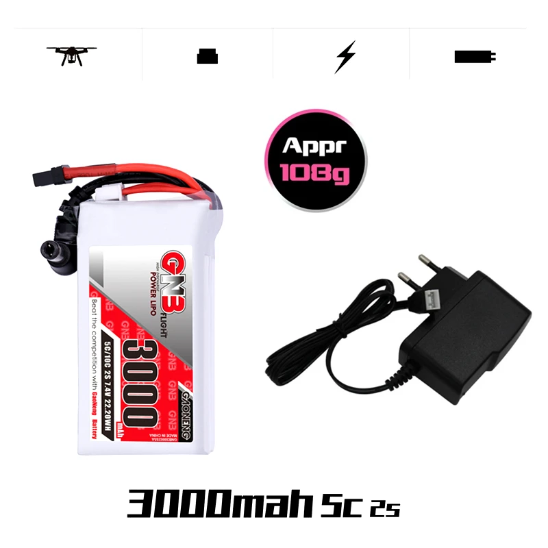 Зарядное устройство для литий полимерных аккумуляторов GNB 2S 7 4 в 3000 мАч 5C с