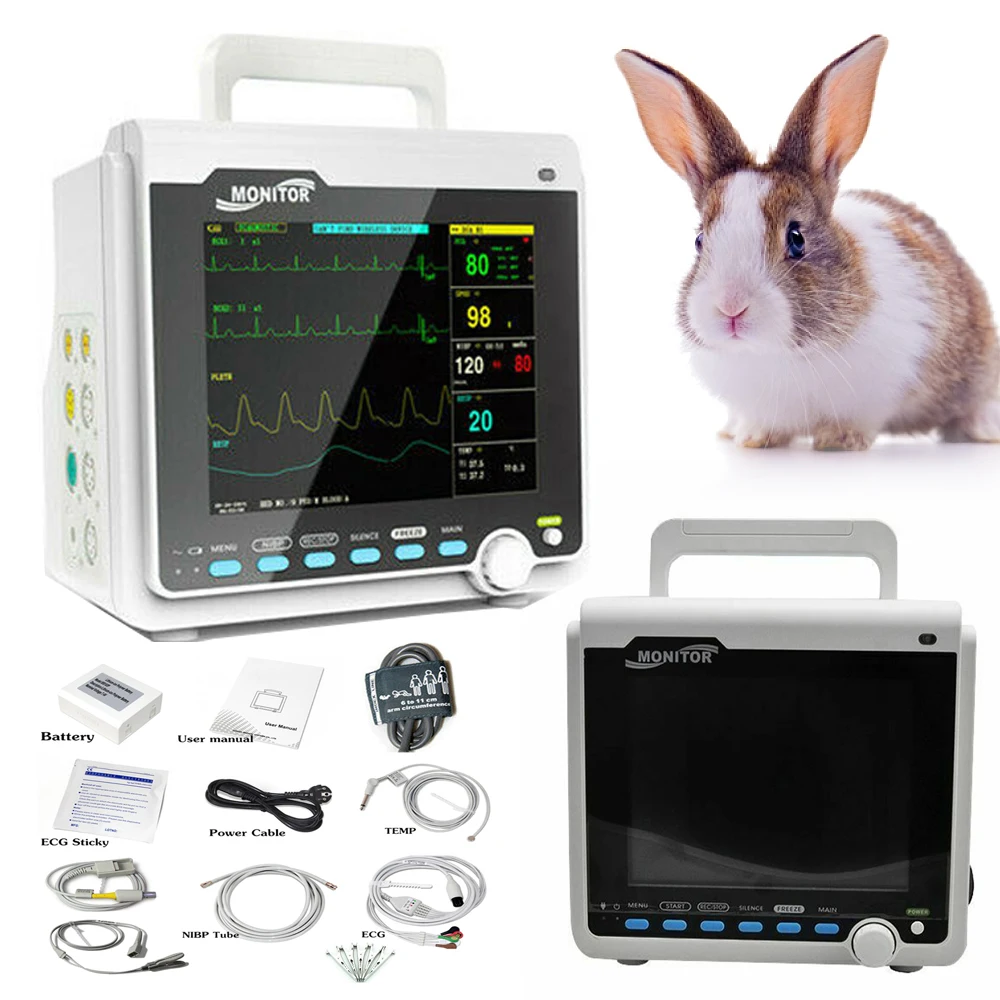 CONTEC CMS6000-VET Veterinary Animals Patient Monitor 6 Parameter ECG RESP SpO2 PR NIBP Heart Rate For With Printer | Красота и