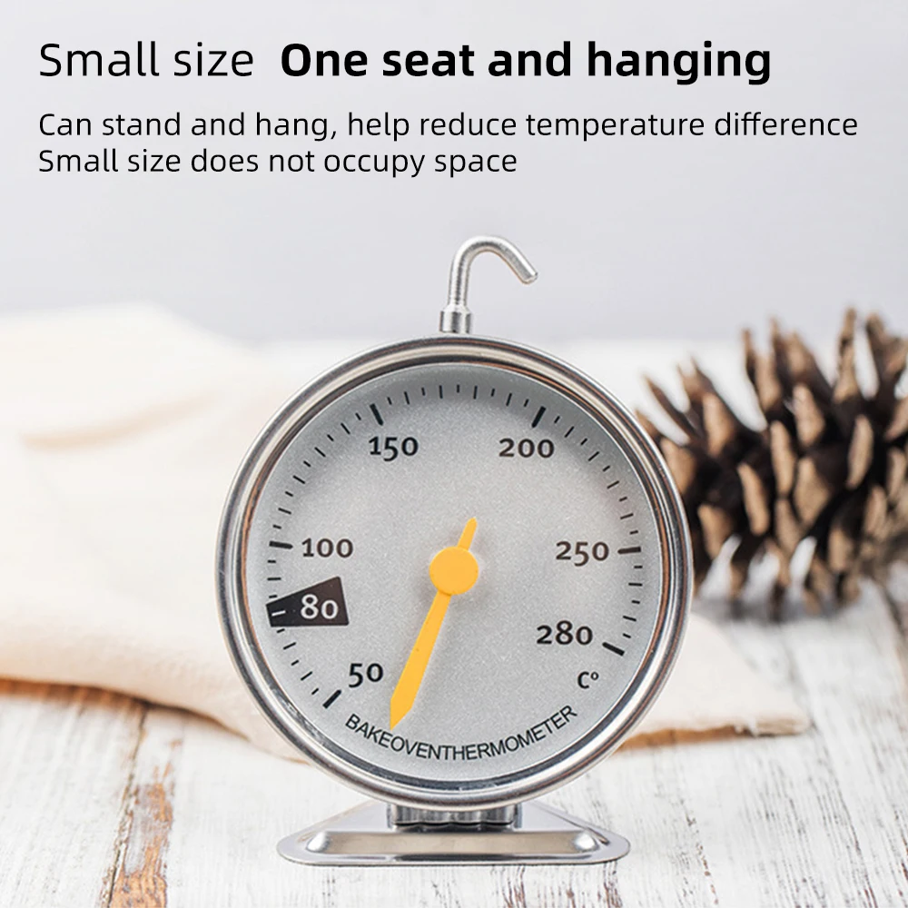 

50-280 Degree Stainless Steel Oven Thermometer Hang Or Stand Measuring Thermometer Baking Tools Cooking Meat Food Temperature