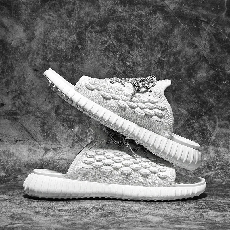 

Новинка, летние кокосовые сандалии и тапочки Kanye того же размера, лидер продаж, модные мужские уличные сандалии 39-45