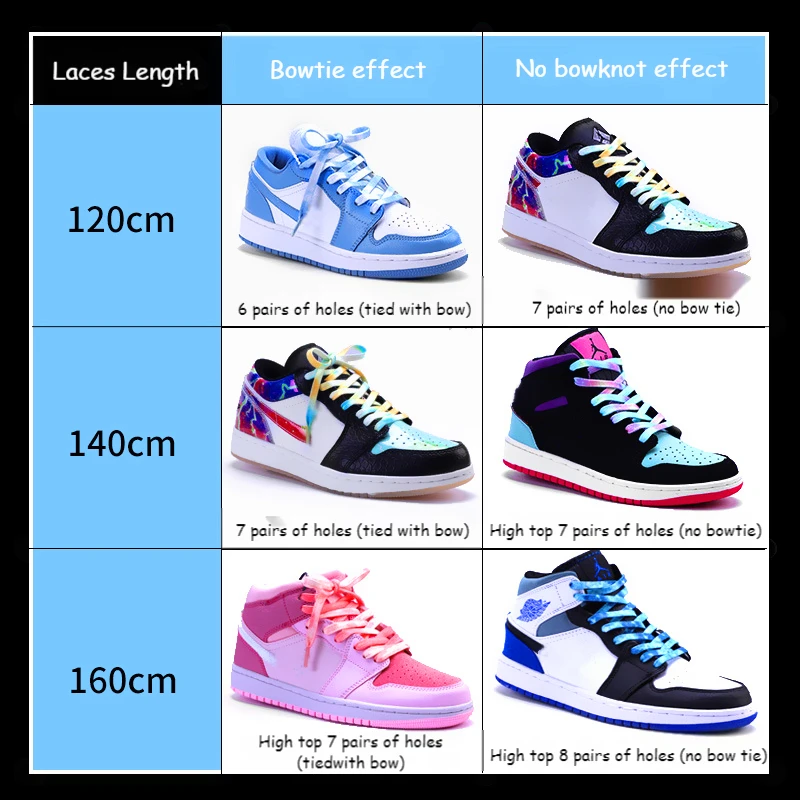 Tie-dyed Shoelaces Flat AF1 Sneakers Shoelace Basketball Shoes Personality Color Sports Shoe Laces Rope Wholesale Fashion New