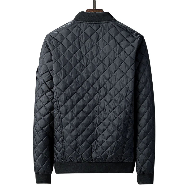 Fashion Men Coat Parkas Slim Fit Custom Parkas Crease Design Long Stylish Luxury Stand Collar 6XL Parkas Mens Autumn Light Homme