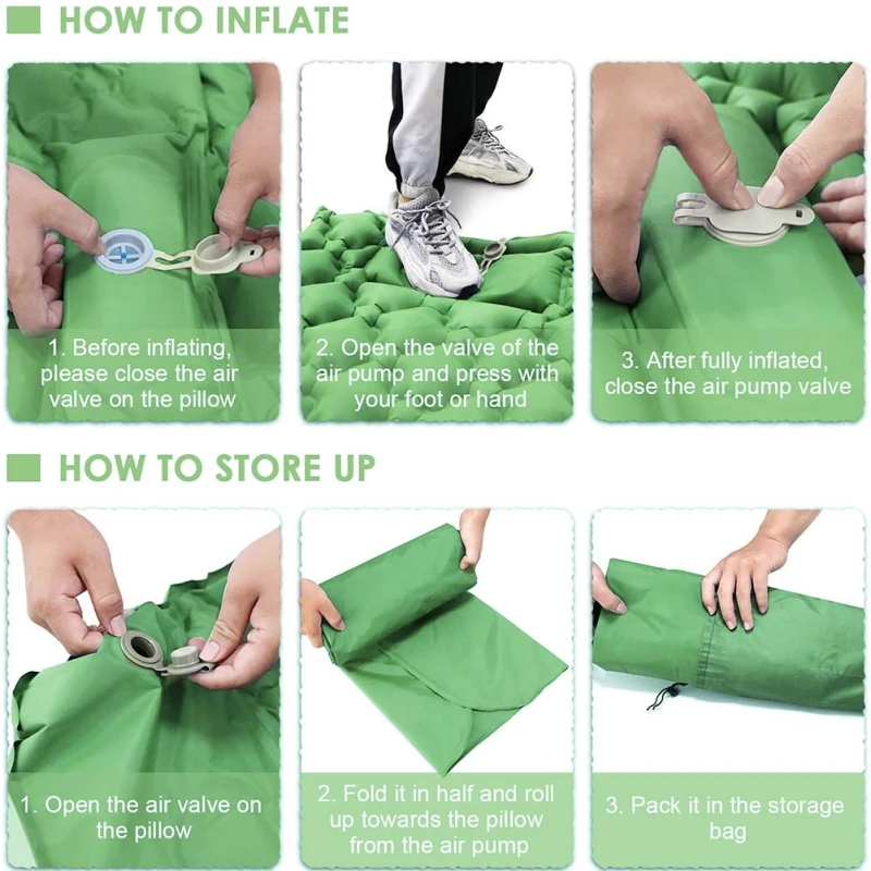 barato Nova Almofada De Dormir Para Com Ar Travesseiro E Embutido Inflável Acampamento Dormir Esteira Para Mochila Viajar Caminhadas Para Ao Ar Livre