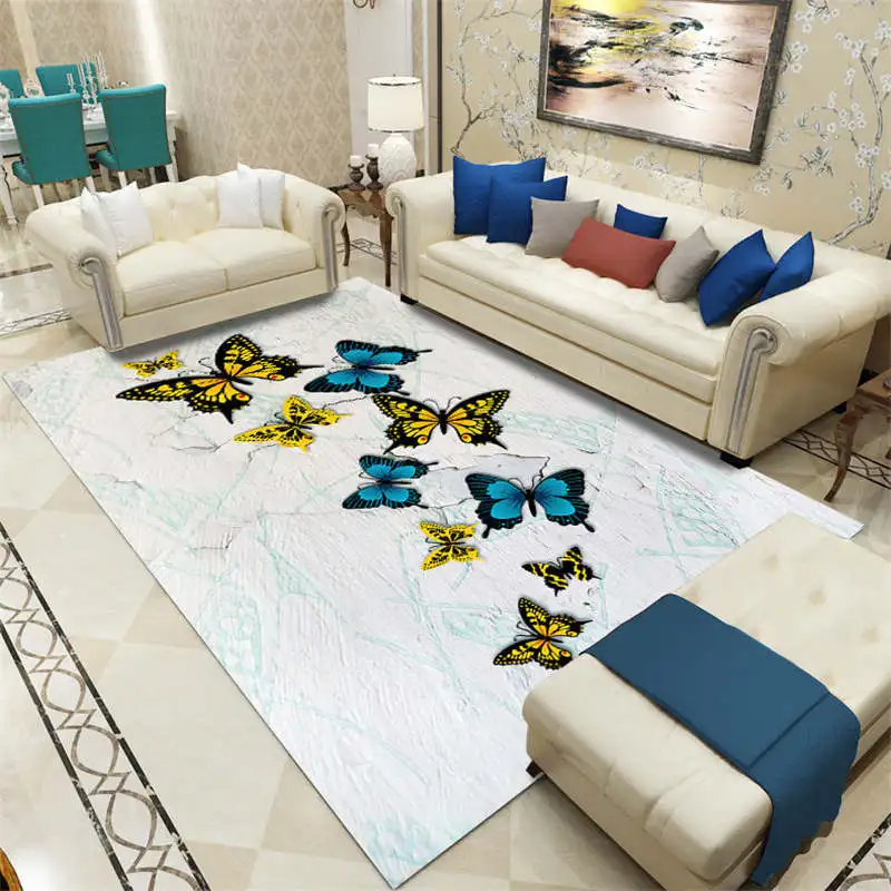 

Phnom Penh high quality carpet art golden feather pattern living room bedroom carpet flannel 3D printing home kitchen floor mat