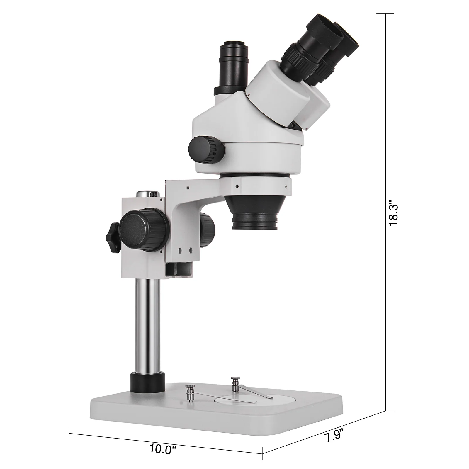 

VEVOR 3.5X-90X Zoom Trinocular Stereo Microscope with Adjustable Table Pillar Stand Digital Microscope for Camera Connection