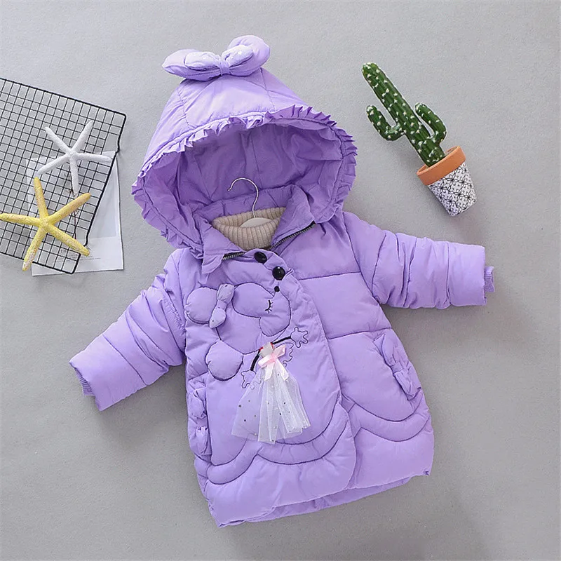 pictyre color Зимняя верхняя одежда для девочек; коллекция года; детское модное плотное теплое пальто с капюшоном для девочек; повседневные хлопковые пуховые пальто; куртка; От 3 до 6 лет - Цвет: pictyre color