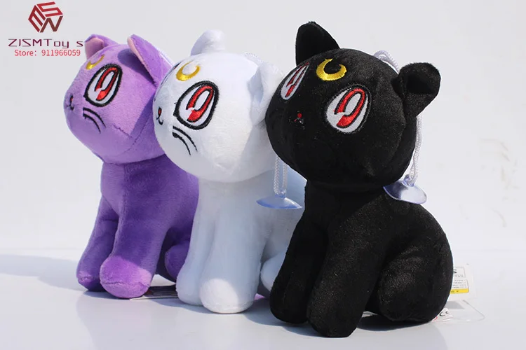 

1Pcs 18cm Amine Sailor Moon Cat Luna Plush Toys Animal Stuffed Plush Dolls gift for Children