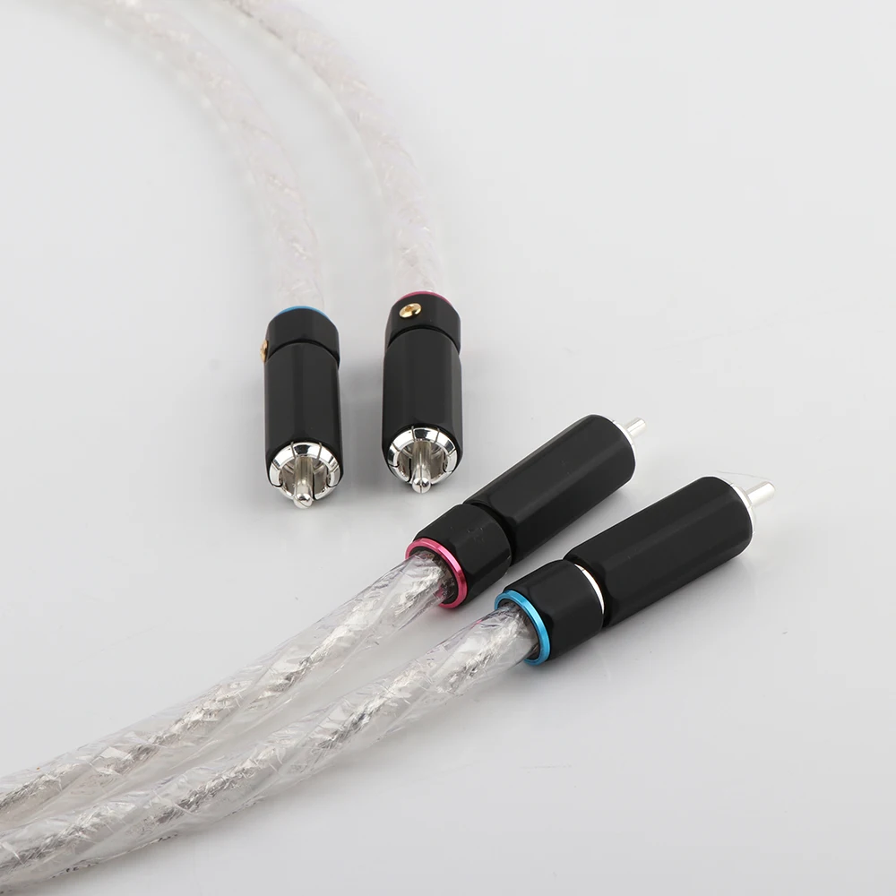 HI-End silver plated dual filter ring fever audio signal cable Line Silver RCA plug Audio Cable | Электроника