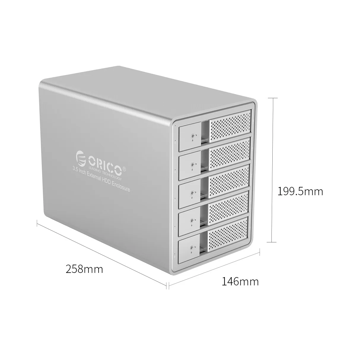 ORICO 5 Bay 3,5 дюймов USB3.0 SATA HDD док-станция с 150 Вт Мощный жесткий диск корпус чехол для SSD, HDD для жесткого диска ноутбука