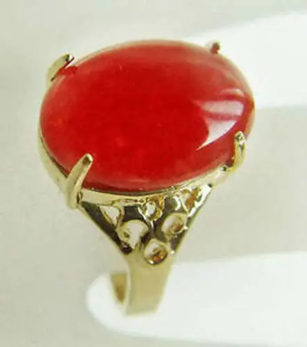 + Доставка&gt Красивая Золотая пластина красный нефрит кольцо 7 8 9 10 #5 24 | Украшения