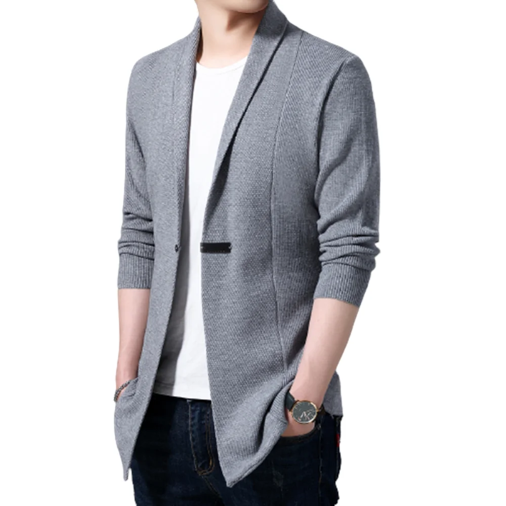 

Cardigan Mens Sweaters Spring Autumn Men Casual Cardigan Jacket Man Solid Color Long Sweater Windbreaker Single Button Coats