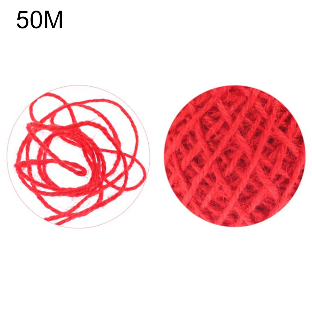 50 м натуральная джутовая веревка искусственная пеньковая подарочная