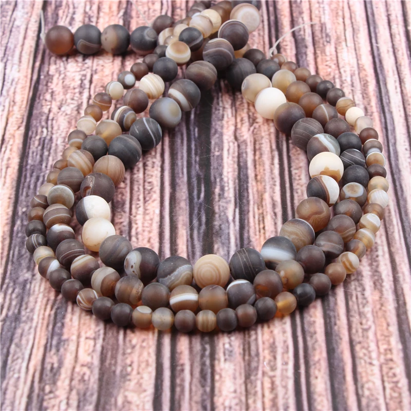

HotSaleNaturalStoneCoffee Agate15.5"PickSize6/8/10/12mmfitDiyCharmsBeadsJewelryMakingAccessories