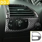 Крышка панели переключателя фар автомобиля рамка вентиляционного отверстия переменного тока наклейка из углеродного волокна комплект для BMW 6 серии M6 E63 E64 2004-2010 Интерьер черный