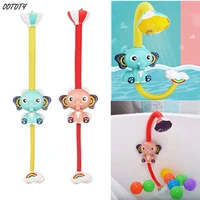 ootdty cute elephant pattern faucet baby water game shower head electric water spray toy for kids swimming bathroom bath toys