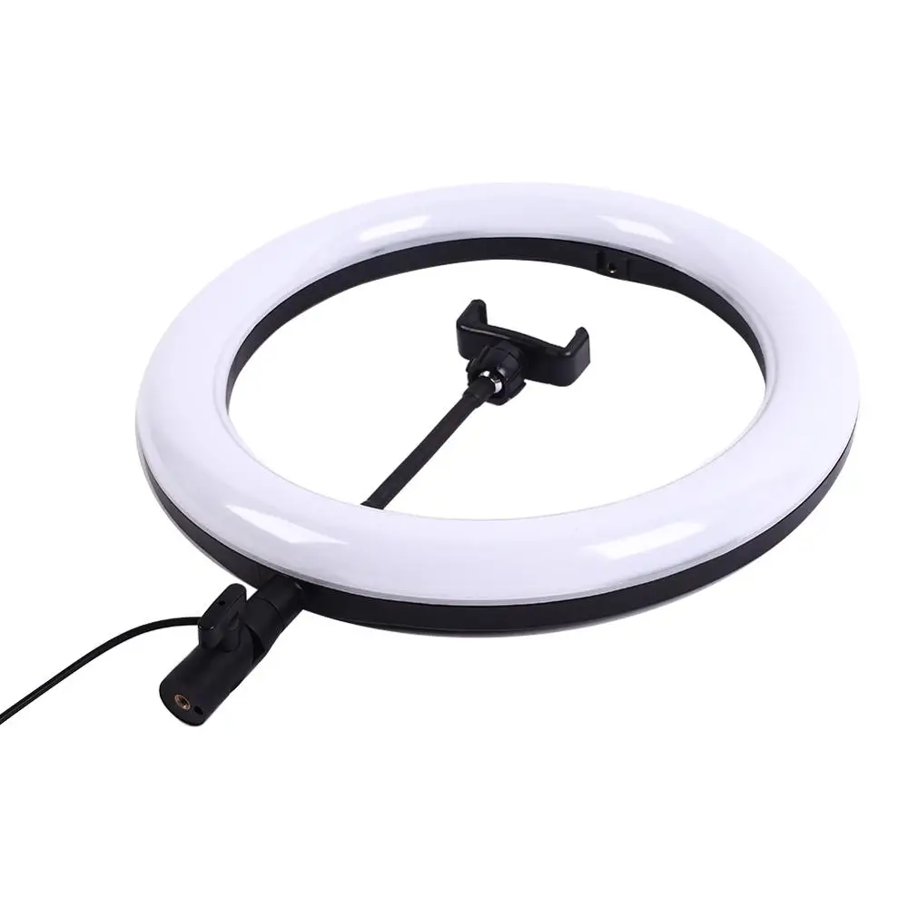 Photography LED Selfie Ring Light 26CM Dimmable Camera Phone Lamp 10inch With Table Tripods For Makeup Video Live Studio | Электроника