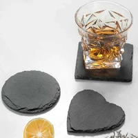 natural slate heart coaster drinks tea coffee table mat placemat valentine gift