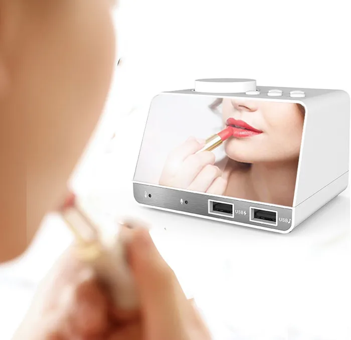 Светодиодные зеркальные портативные цифровые настольные мини-часы K11 будильник