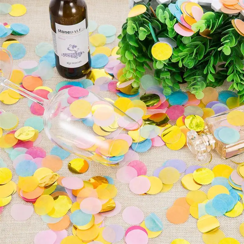 

1cm 50g/bag Mixed Colors Round Tissue Wedding Confetti Dot Filling Balloons Christmas Engagement Birthday Party Decoration