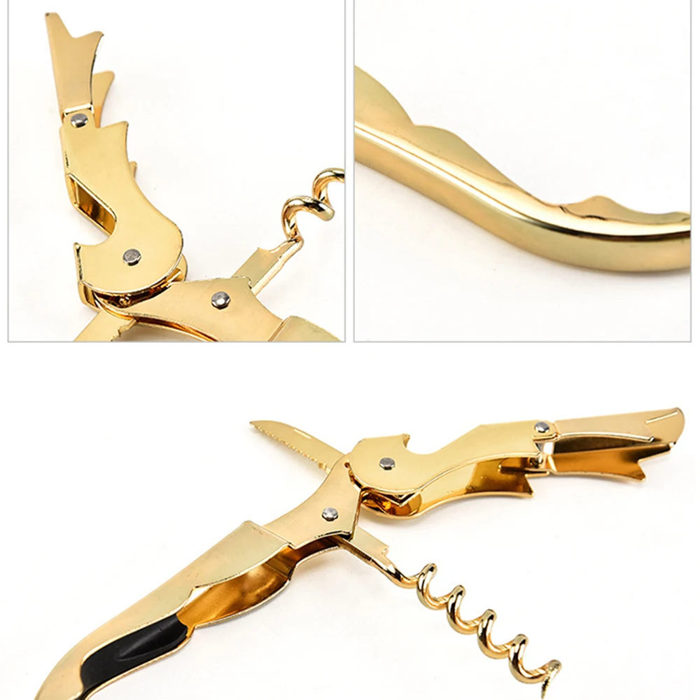 Gold Plated Corkscrew Double Hinge Waiters Wine Key / Bottle Opener | Дом и сад