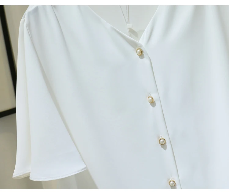 Шифоновые однотонные женские рубашки 2021 летняя новая свободная женская