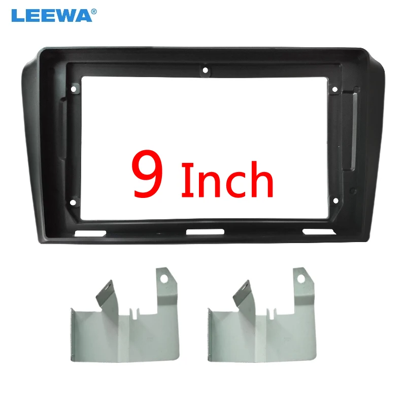 

LEEWA Car 2Din Stereo Audio Fascia Frame Adapter for Mazda 3 08-13 9-Inch Big Screen CD/DVD Dash Mount Plate Trim Kit #CA6341