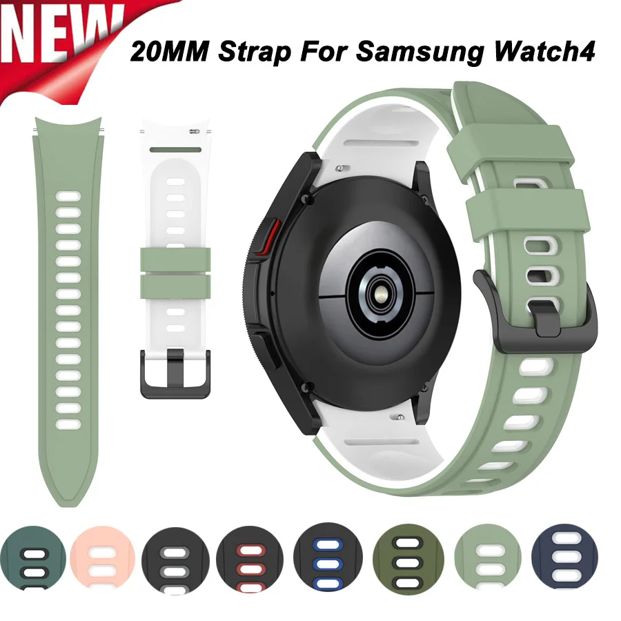 

Ремешок силиконовый для Samsung Galaxy Watch 4 Active 2 40/44 мм/Watch 3 41 мм, браслет для смарт-часов Huawei watch GT2 42 мм, 20 мм