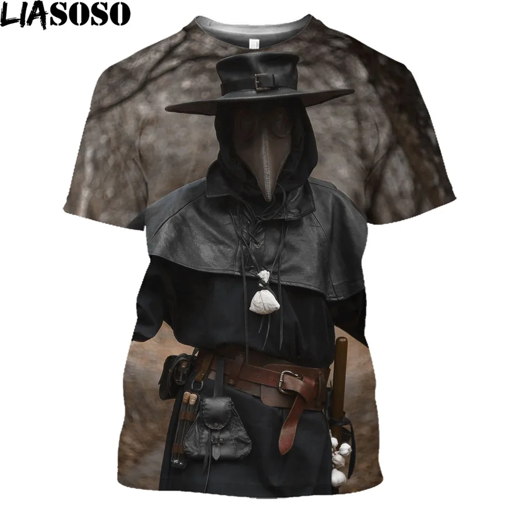 

Plague Doctor 3D Printed T Shirt Men Women Vintage Beak Mask Doctor Harajuku Shirt Summer Gothic middle Ages Oversiezd T Shirts