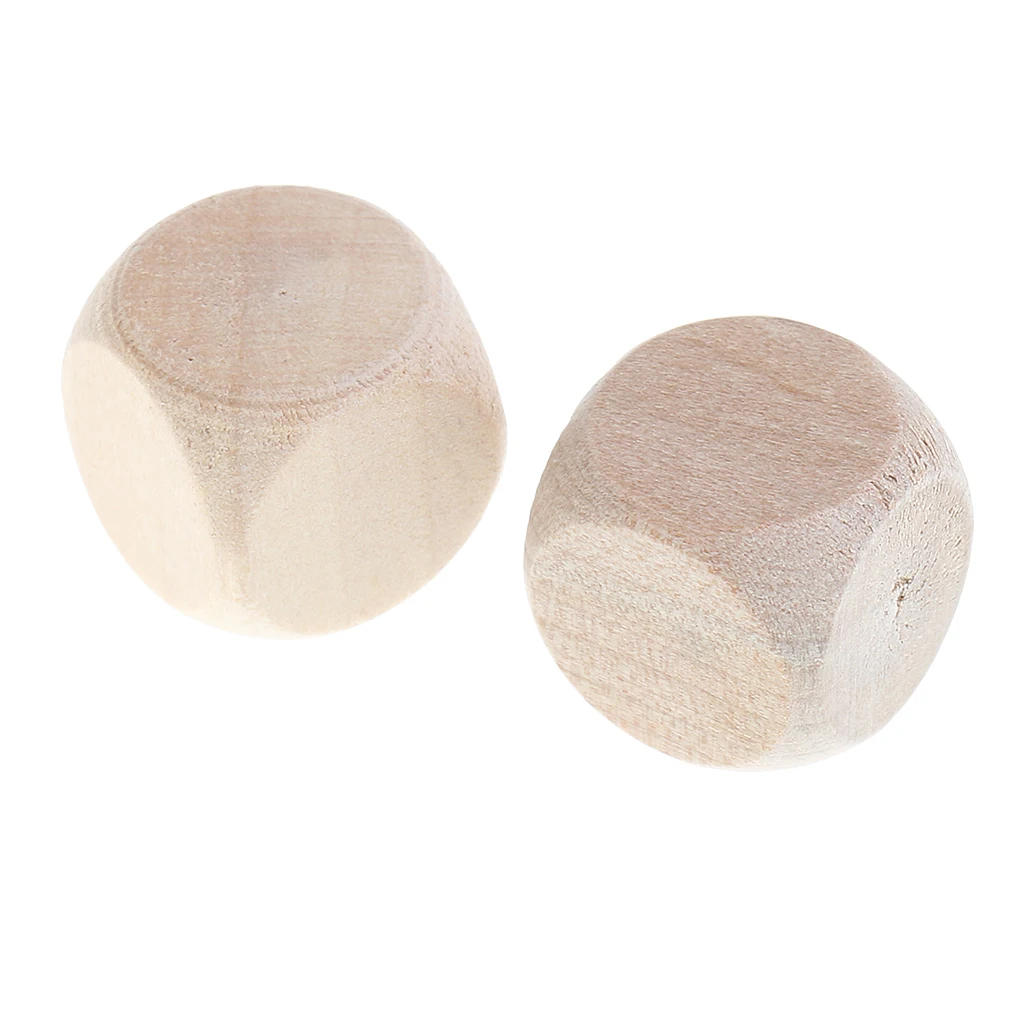 

50x Natural Wood Blank Dice D6 16mm Game Dice for Kids DIY Decorating Games