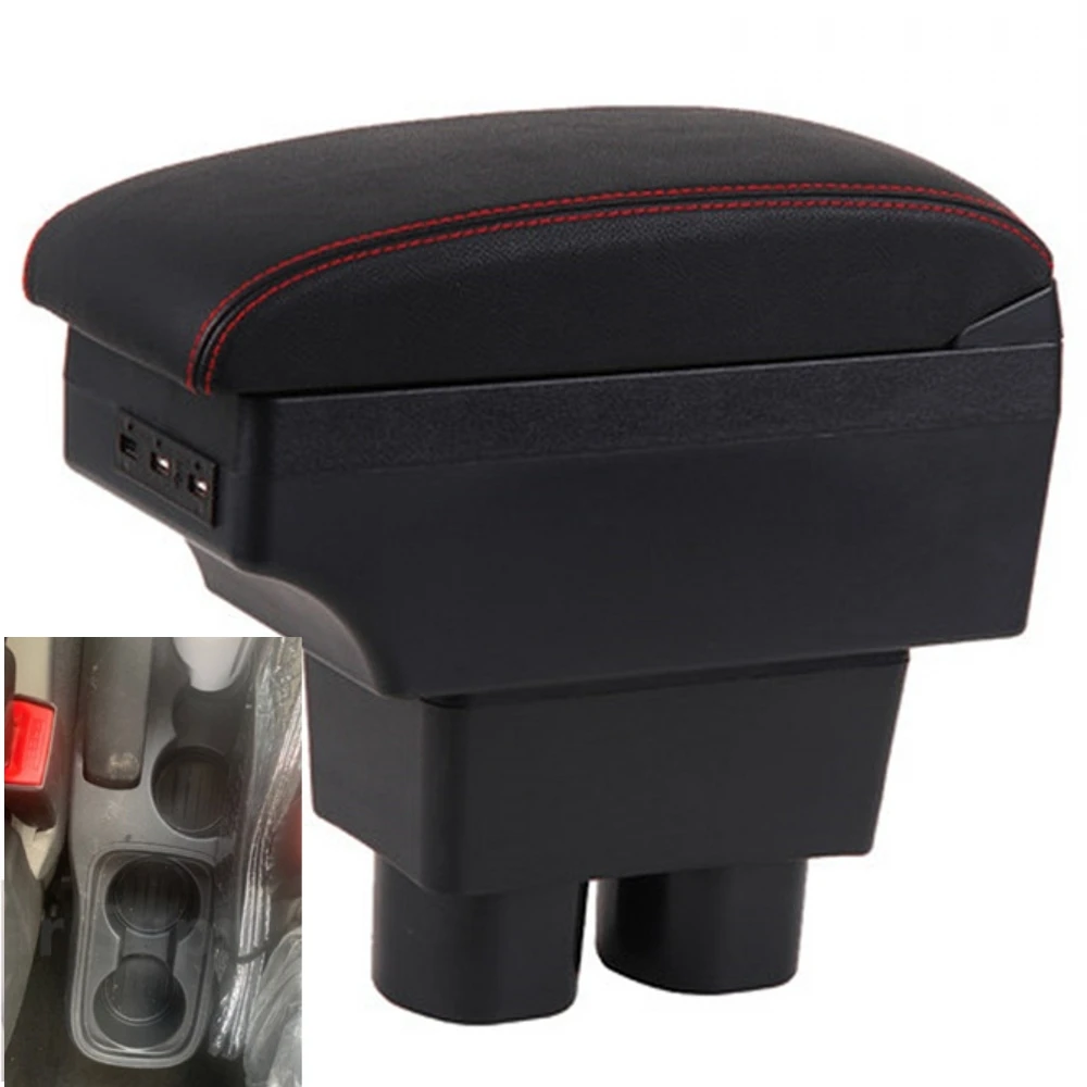 

For Ford Figo Armrest Box Arm Elbow Rest Central Console Storage Car Accessories Interior with USB Cup Holde LED