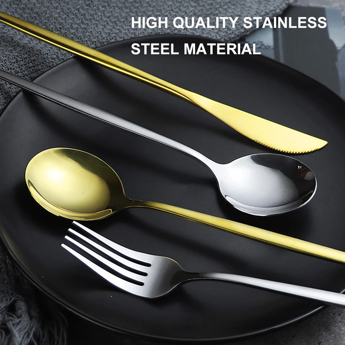 

NEW 24Pcs Stainless Steel Cutlery Set Kitchen Silverware White Gold Dinnerware Mir Flatware Knife Fork Spoon Tableware Sets