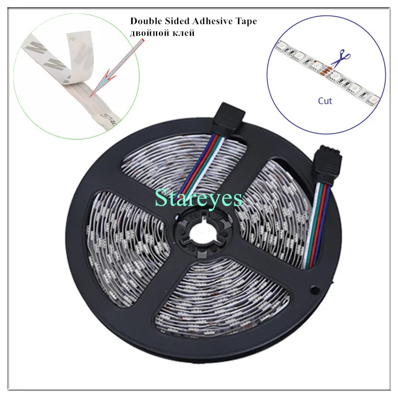 1 комплект SMD 5050 60 светодиодный/м 10 м RGB светодиодный Лента Вспышка светильник светодиодный светильник не Водонепроницаемый RGB полосы+ 44-клавишный ИК-пульта дистанционного управления+ 6A Мощность адаптер