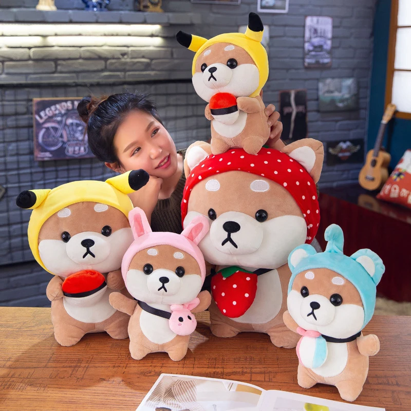 Kawaii Плюшевые игрушки для собак Сиба ину мягкие плюшевые животных корги чай