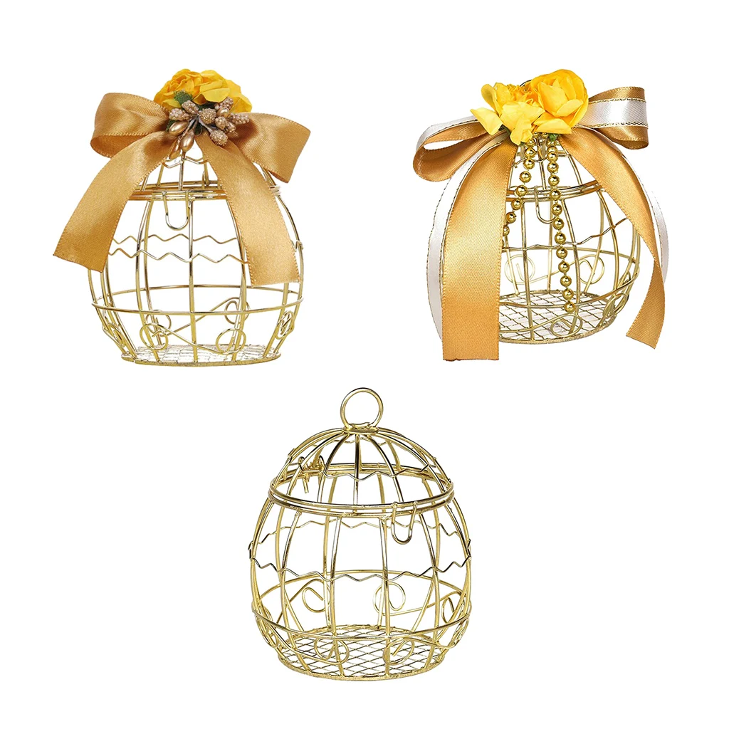 

Hollow Cage Tinplate Candy Chocolate Packaging Boxes Container Party Wedding Party Favors Sweets Pouches Drawable Bags