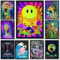trippy skeleton abstract psychedelic mushroom diy oil painting by numbers children adult unique gift art picture canvas cuadros