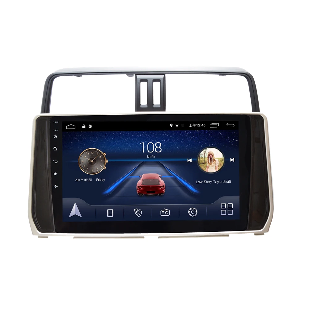 4G Lte Android 9,0 gps Мультимедийная навигационная система для Prado Land Cruiser- лет автомобильный dvd-плеер Подушка подголовник радио