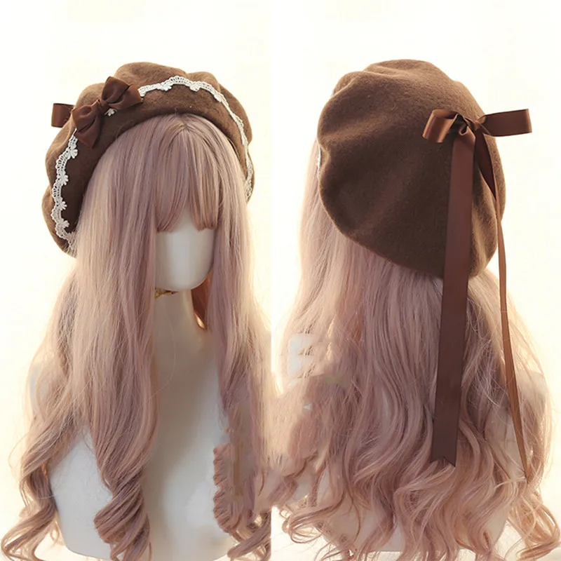 Женский шерстяной берет ручной работы с изображением клубники Красного цвета |