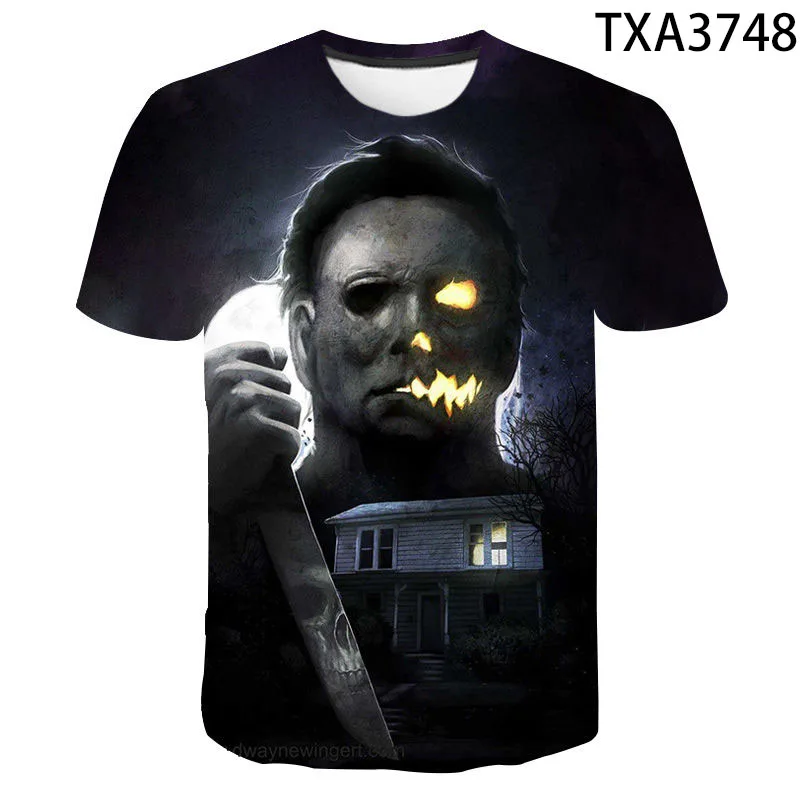 

New Summer 3D Printed T Shirts Michael Myers Casual Streetwear Boy Girl Kids Fashion Men Women Children Short Sleeve Tops Tee