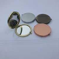 retro round pocket makeup mirror portable double sided folding magnifier pocket rose gold mirror beauty accessories espelho