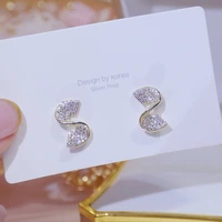 ydl ins hot sale trendy design pave exquisite cz twist earring for women zirconia luminous dazzling stud earrings accessories